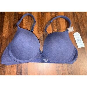 Nautica Intimates Super Soft Comfort Strap Bra Navy Blue Heather 36C NT6835